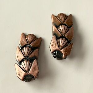 Vintage Renoir Copper Clip On Earrings